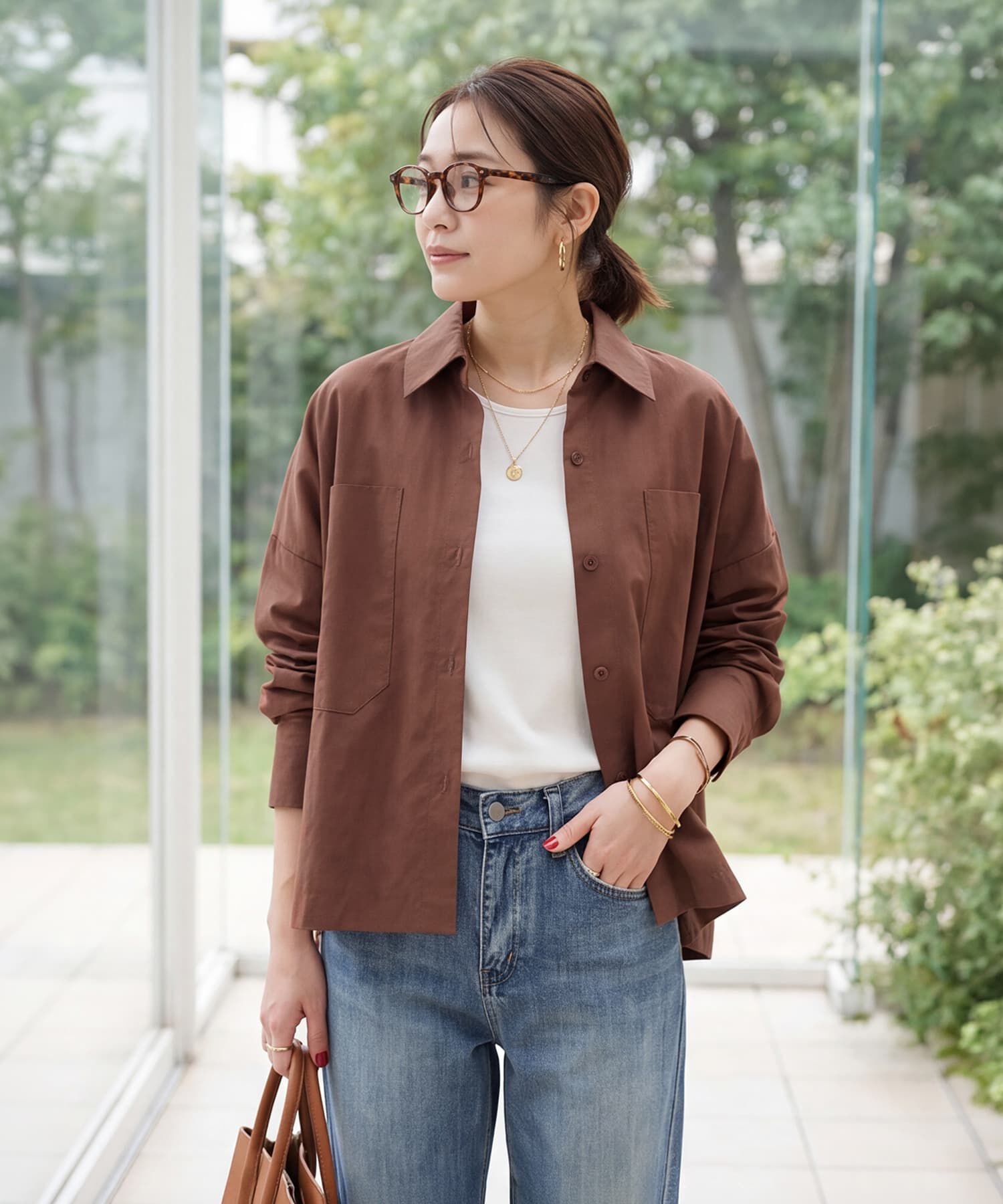 STYLE DELI「立体ハリ感ワイドシャツ」|シャツ・ブラウス|マロン