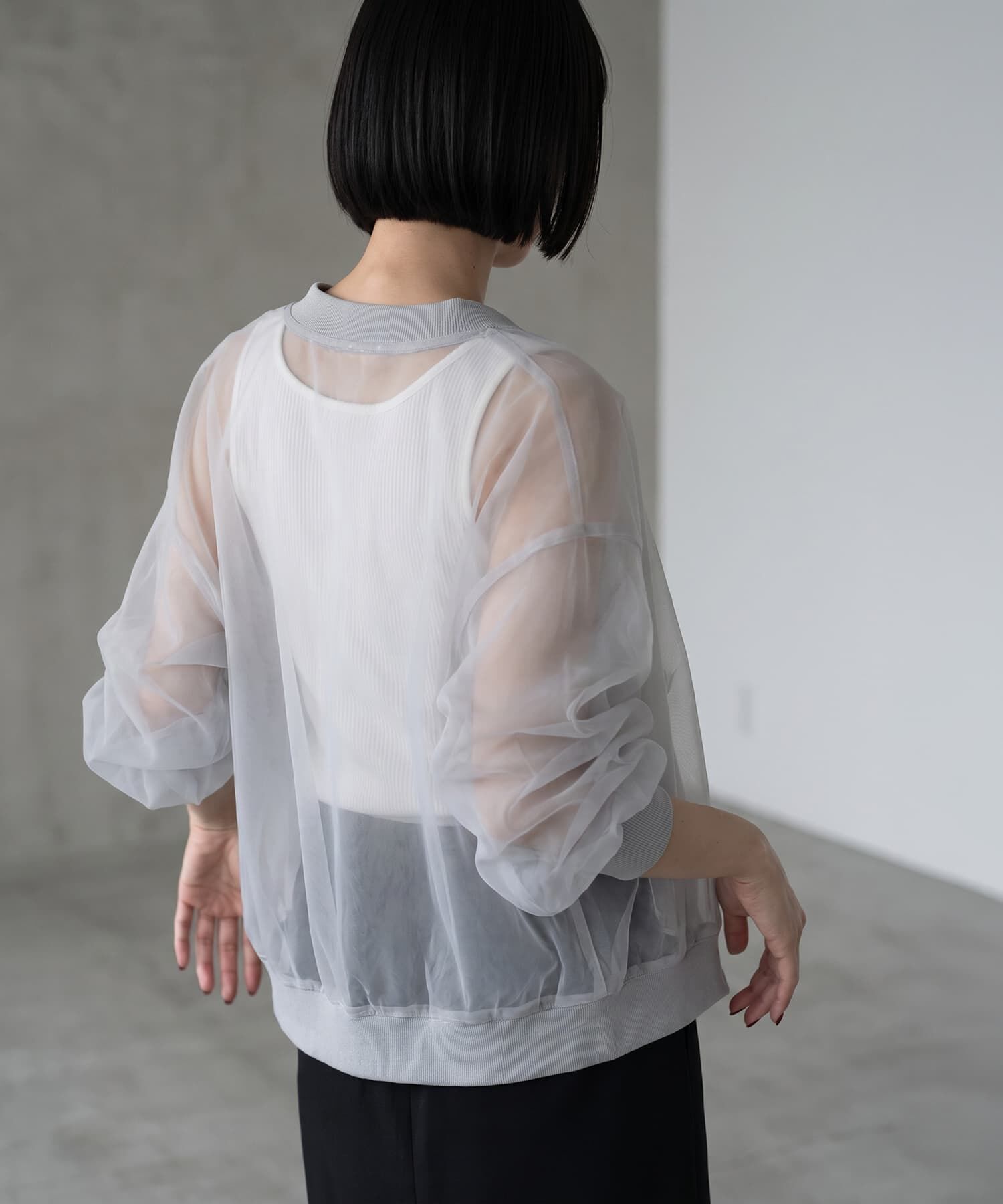 STYLE DELI「【BLK001】ジップアップシアーカーディガン」|カーディガン|