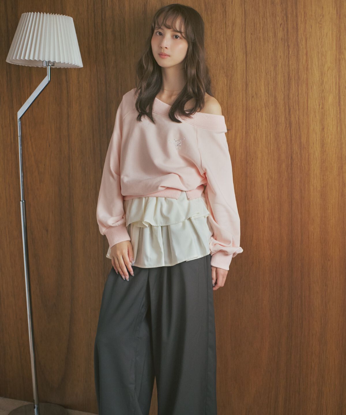 アンドクチュール「サイドジップオフショルスウェットプルオーバー」|Tシャツ・カットソー|