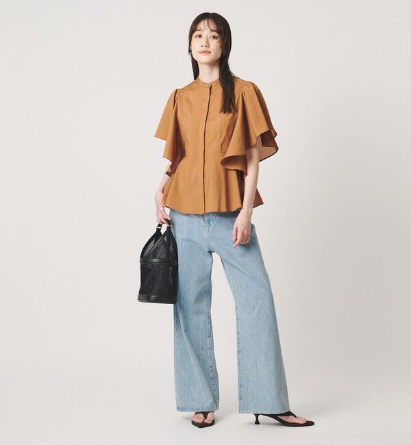 UNITED ARROWS「オーガンジー ペプラム フレア ブラウス ‐ウォッシャブル‐」|シャツ・ブラウス|