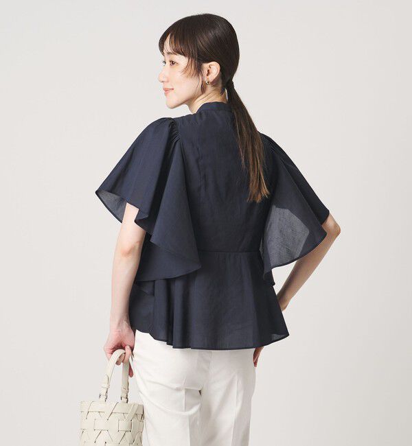 UNITED ARROWS「オーガンジー ペプラム フレア ブラウス ‐ウォッシャブル‐」|シャツ・ブラウス|