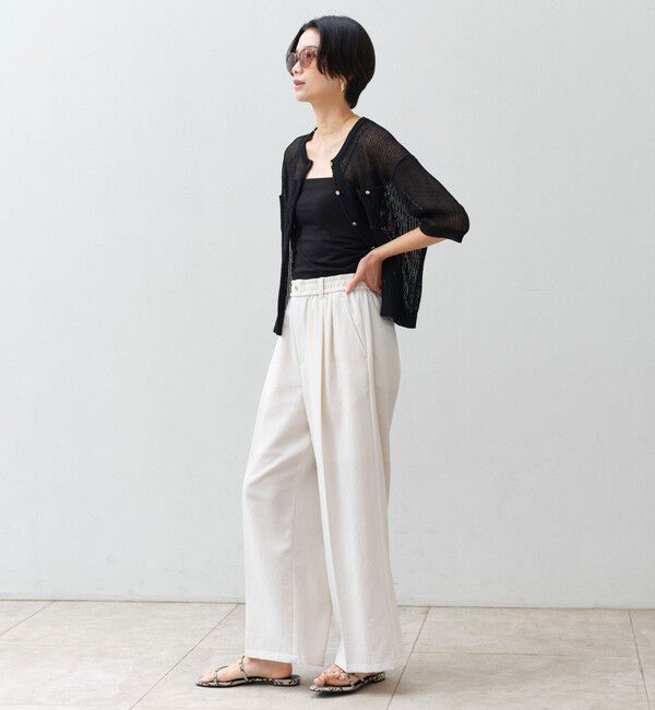 UNITED ARROWS green label relaxing「ドライクロス ニーハイワイド オフホワイト マシンウォッシャブル  通気性」|その他|