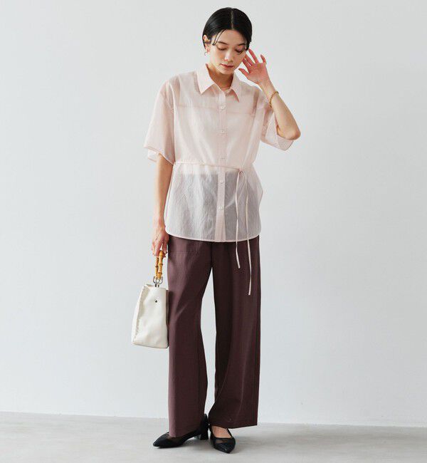 UNITED ARROWS green label relaxing「［size SHORTあり］リボンハイウエストシャツ」|シャツ・ブラウス|
