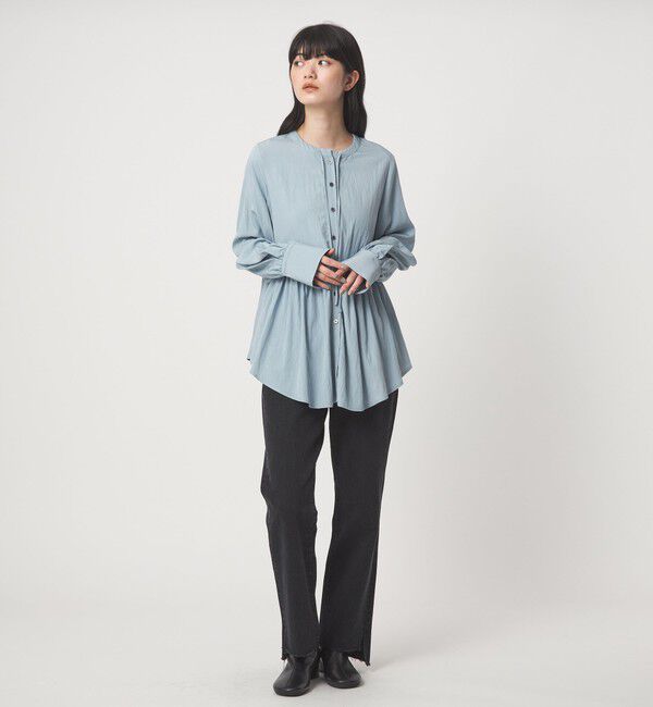 EMMEL REFINES「＜EMMEL REFINES＞EM キリカエギャザー チュニック ブラウス」|シャツ・ブラウス|
