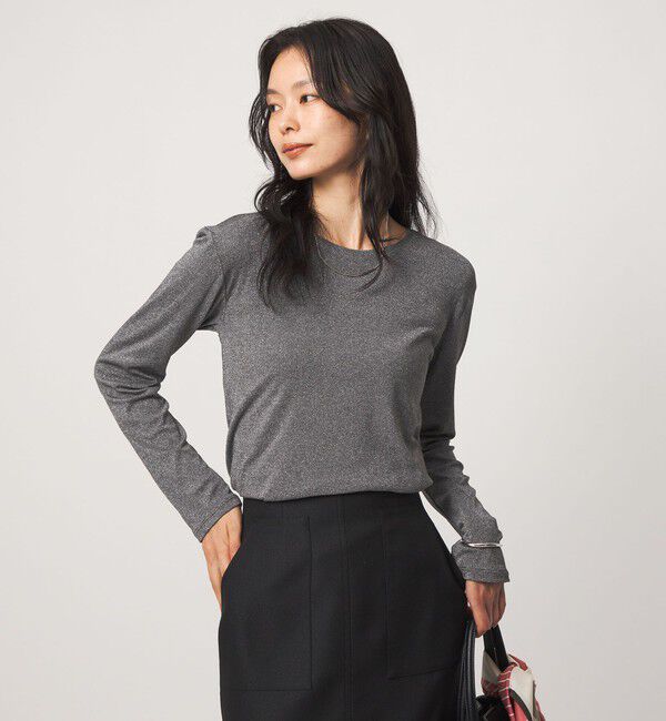 UNITED ARROWS green label relaxing「シャイニーラメ クルーネック ロングスリーブ カットソー」|Tシャツ・カットソー|
