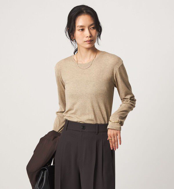 UNITED ARROWS green label relaxing「シャイニーラメ クルーネック ロングスリーブ カットソー」|Tシャツ・カットソー|