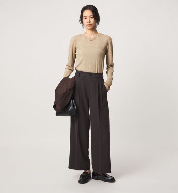 UNITED ARROWS green label relaxing「シャイニーラメ クルーネック ロングスリーブ カットソー」|Tシャツ・カットソー|