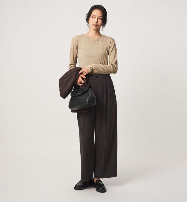 UNITED ARROWS green label relaxing「シャイニーラメ クルーネック ロングスリーブ カットソー」|Tシャツ・カットソー|