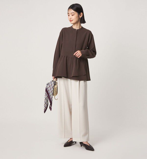 UNITED ARROWS green label relaxing「ツイル ペプラム ブラウス マシンウォッシャブル ストレッチ」|シャツ・ブラウス|