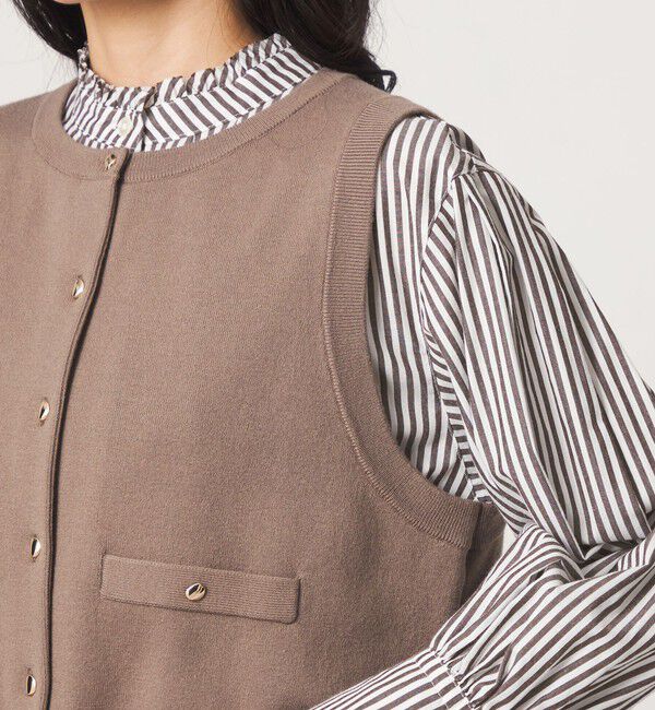 UNITED ARROWS green label relaxing「ニットベスト&times;フリルネック ブラウス」|シャツ・ブラウス|