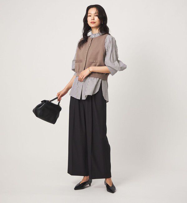 UNITED ARROWS green label relaxing「ニットベスト&times;フリルネック ブラウス」|シャツ・ブラウス|