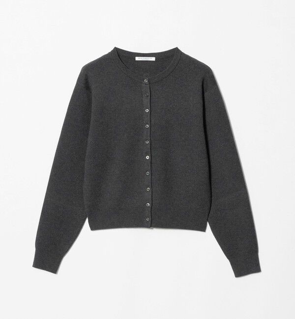 BEAUTY&YOUTH UNITED ARROWS「コットンウール スムース クルーネック カーディガン ウォッシャブル」|カーディガン|DK.GRAY