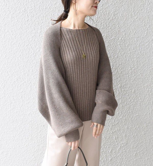 SHIPS for women「*〈手洗い可能〉リブニット&times;カーディガン◇」|カーディガン|ブラウン