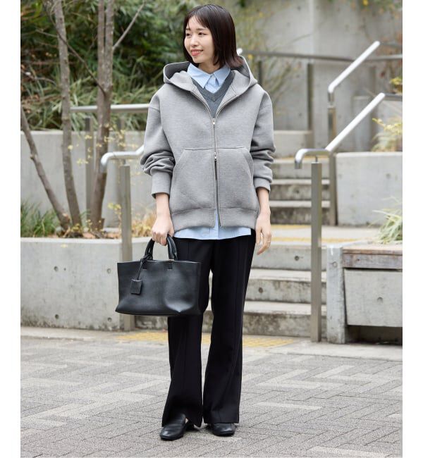 SLOBE IENA「《WEB限定/シルバージップ/追加2》ボリュームジップアップフーディー」|パーカー|