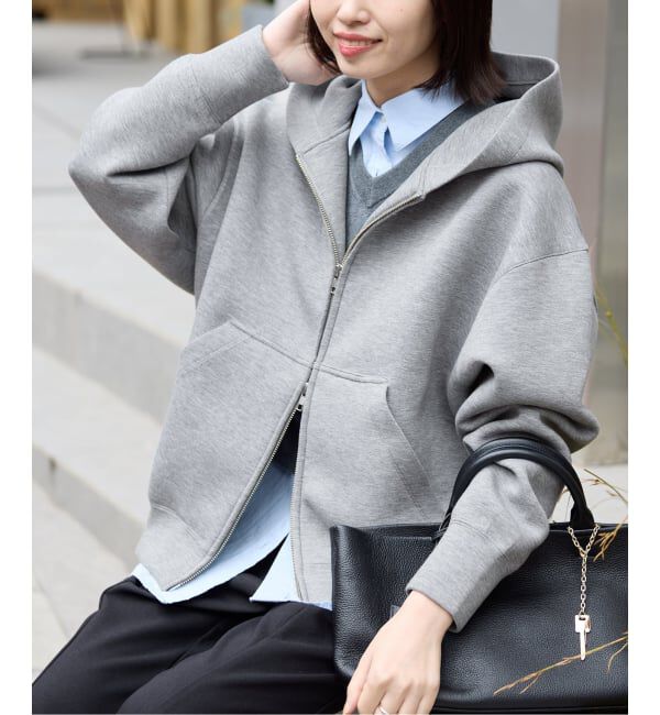 SLOBE IENA「《WEB限定/シルバージップ/追加2》ボリュームジップアップフーディー」|パーカー|