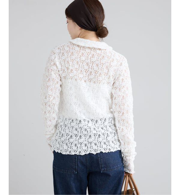 IENA「Flowerストレッチレース ポロシャツ」|Tシャツ・カットソー|