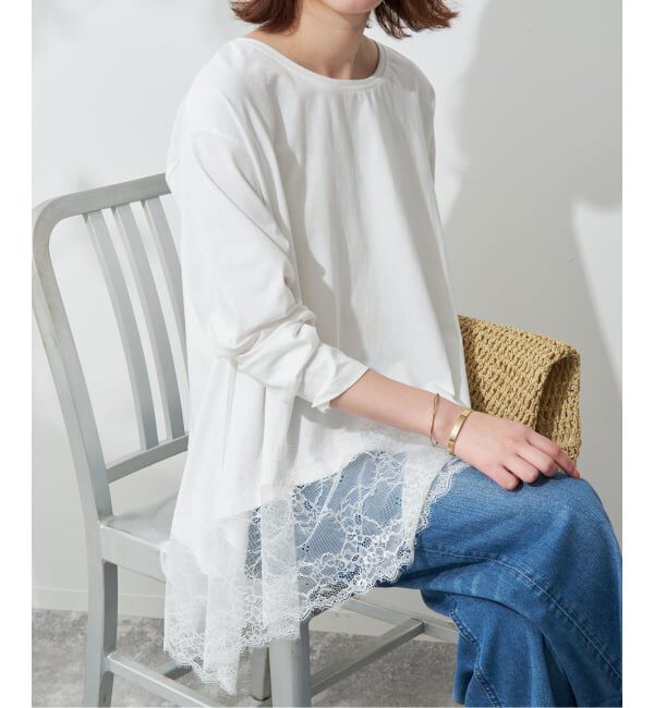 SLOBE IENA「《追加5》レースコンビカットソー」|Tシャツ・カットソー|