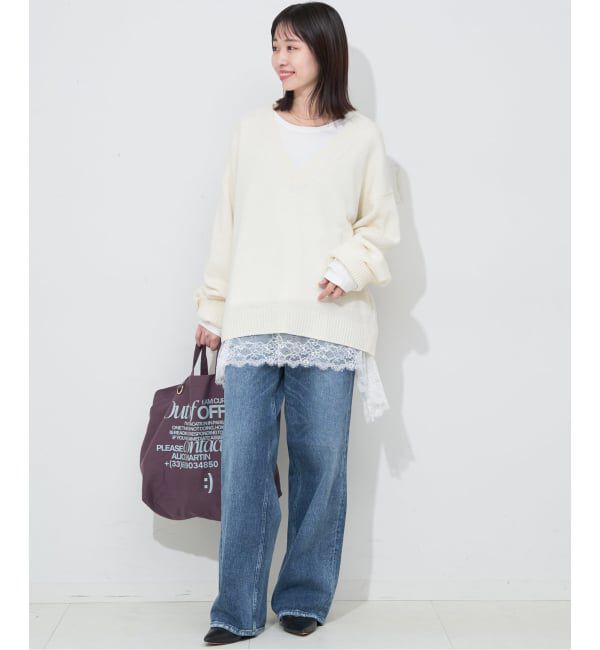 SLOBE IENA「《追加5》レースコンビカットソー」|Tシャツ・カットソー|