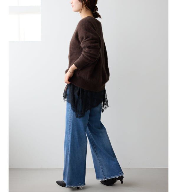SLOBE IENA「《WEB限定/追加6》レースコンビカットソー」|Tシャツ・カットソー|