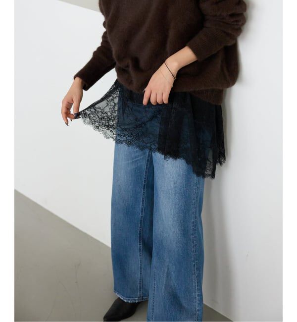 SLOBE IENA「《WEB限定/追加6》レースコンビカットソー」|Tシャツ・カットソー|
