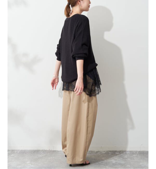 SLOBE IENA「《WEB限定/追加6》レースコンビカットソー」|Tシャツ・カットソー|