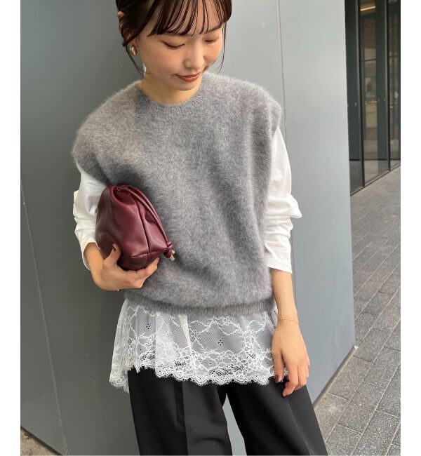 SLOBE IENA「《WEB限定/追加6》レースコンビカットソー」|Tシャツ・カットソー|