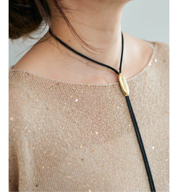 IENA「EO/イオ LOOP The CORD Necklace ネックレス BO26SS-58」|ネックレス|ブラック