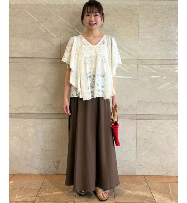 SLOBE IENA「《追加》レースフリルVネックブラウス」|シャツ・ブラウス|