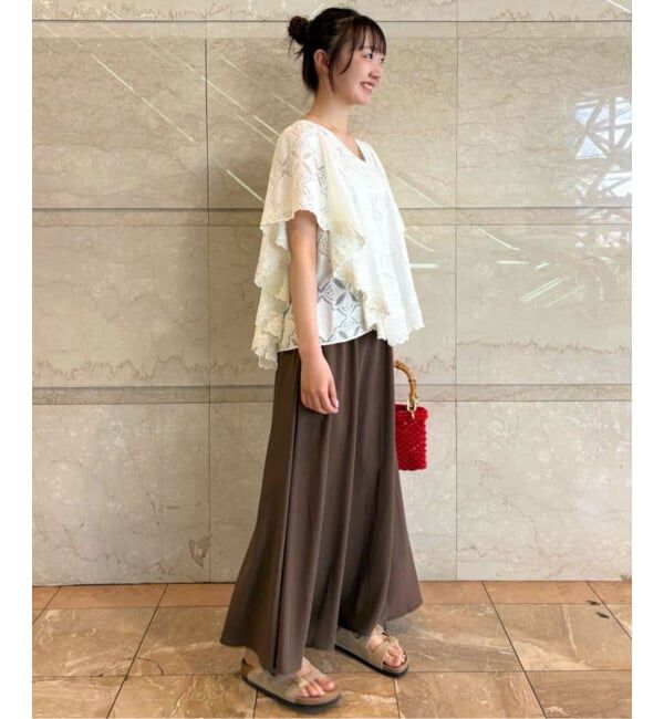 SLOBE IENA「《追加》レースフリルVネックブラウス」|シャツ・ブラウス|