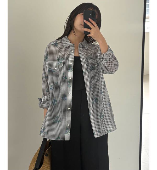 SLOBE IENA「《WEB限定/追加》Margaux Dereume &times; SLOBE cotton silk mix シャツ」|シャツ・ブラウス|