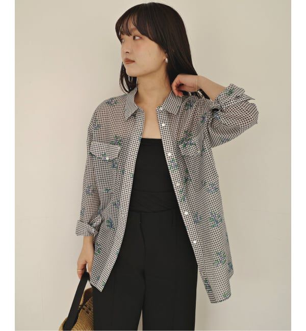 SLOBE IENA「《WEB限定/追加》Margaux Dereume &times; SLOBE cotton silk mix シャツ」|シャツ・ブラウス|