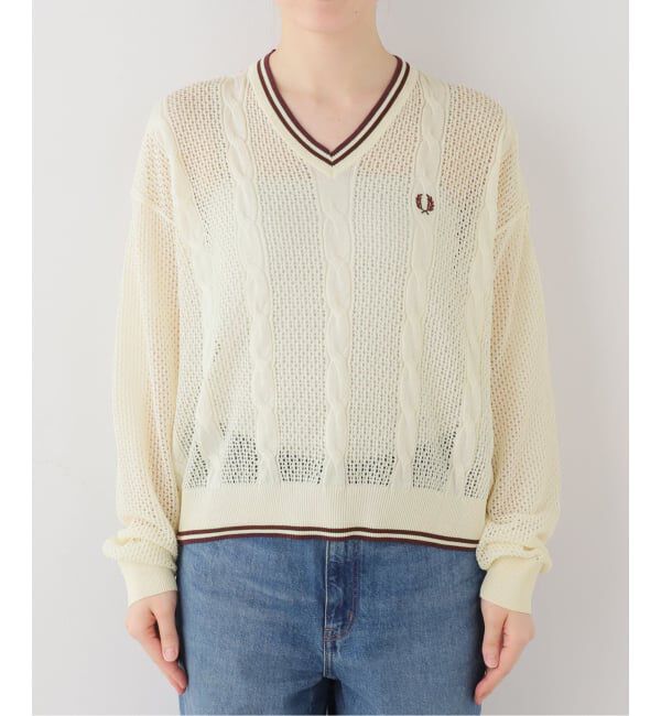 SLOBE IENA「FRED PERRY/フレッドペリー シアーラインニット K2127」|ニット・セーター|ナチュラル