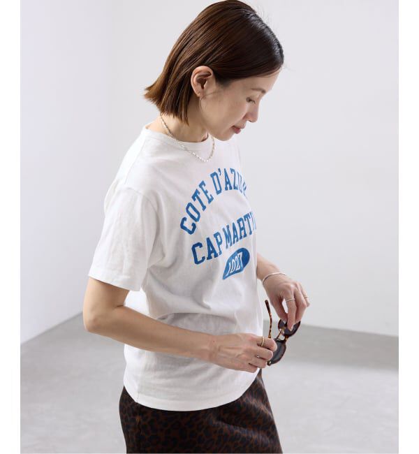 IENA「BLACK COTE D'AZUR ロゴTシャツ」|Tシャツ・カットソー|