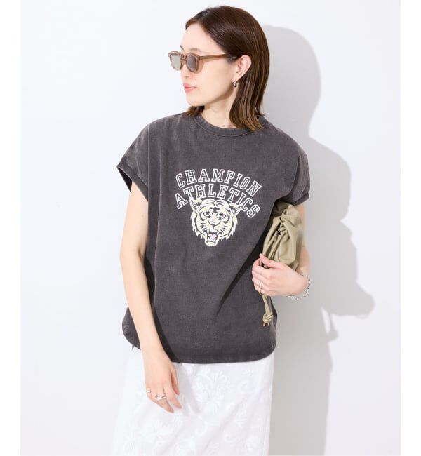 SLOBE IENA「Champion/チャンピオン SLOBE別注 フレンチスリーブロゴTシャツ」|Tシャツ・カットソー|