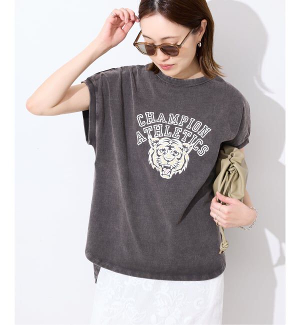 SLOBE IENA「Champion/チャンピオン SLOBE別注 フレンチスリーブロゴTシャツ」|Tシャツ・カットソー|