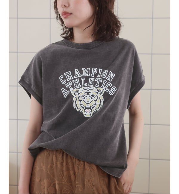 SLOBE IENA「Champion/チャンピオン SLOBE別注 フレンチスリーブロゴTシャツ」|Tシャツ・カットソー|