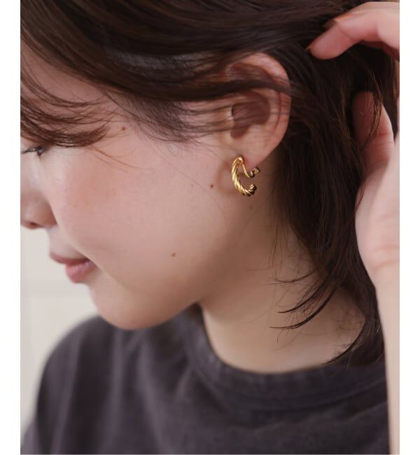 SLOBE IENA「LAPUIS/ラピュイ Twist Hoop イヤリング 254-220109」|イヤリング|ゴールド