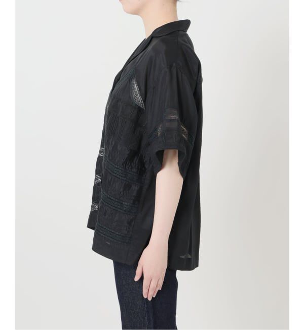 SLOBE IENA「crinkle crinkle crinkle SLOBE別注  tuck lace open collar シャツ」|シャツ・ブラウス|