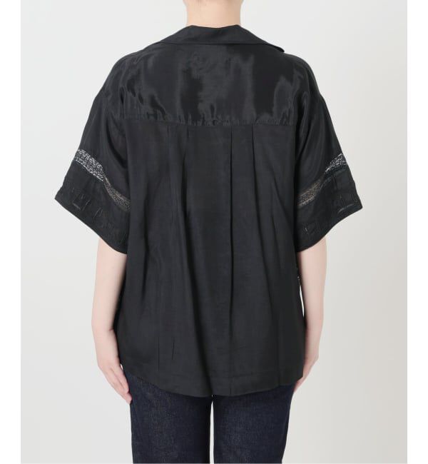 SLOBE IENA「crinkle crinkle crinkle SLOBE別注  tuck lace open collar シャツ」|シャツ・ブラウス|