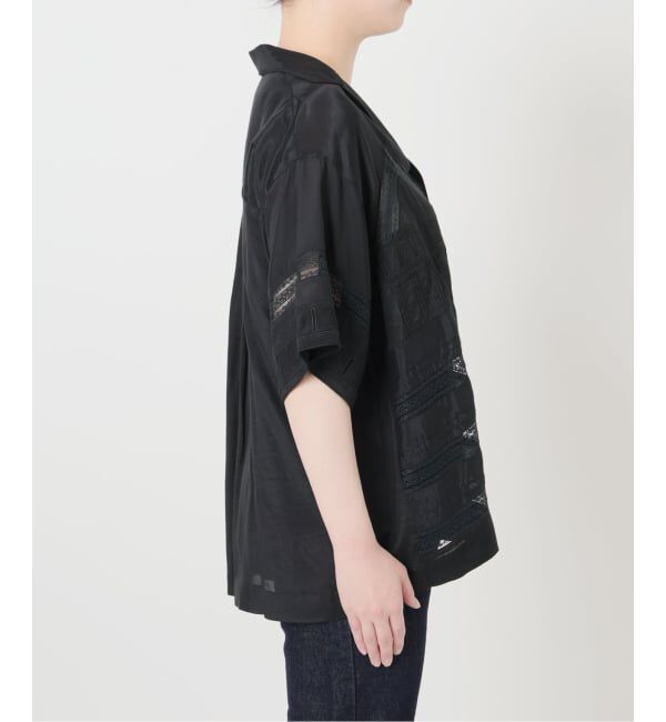 SLOBE IENA「crinkle crinkle crinkle SLOBE別注  tuck lace open collar シャツ」|シャツ・ブラウス|