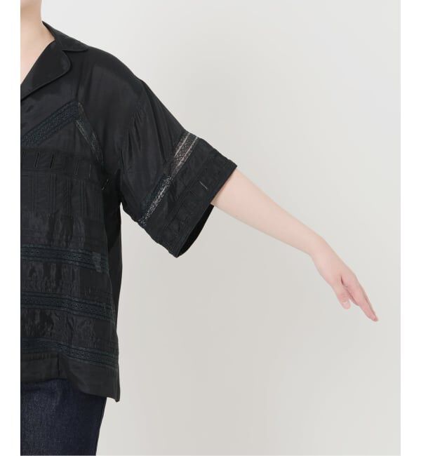 SLOBE IENA「crinkle crinkle crinkle SLOBE別注  tuck lace open collar シャツ」|シャツ・ブラウス|