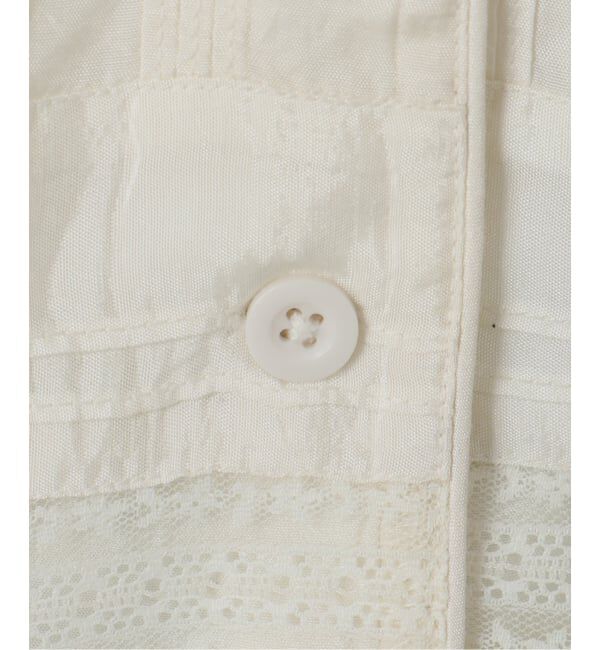 SLOBE IENA「crinkle crinkle crinkle SLOBE別注  tuck lace open collar シャツ」|シャツ・ブラウス|
