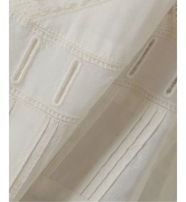 SLOBE IENA「crinkle crinkle crinkle SLOBE別注  tuck lace open collar シャツ」|シャツ・ブラウス|