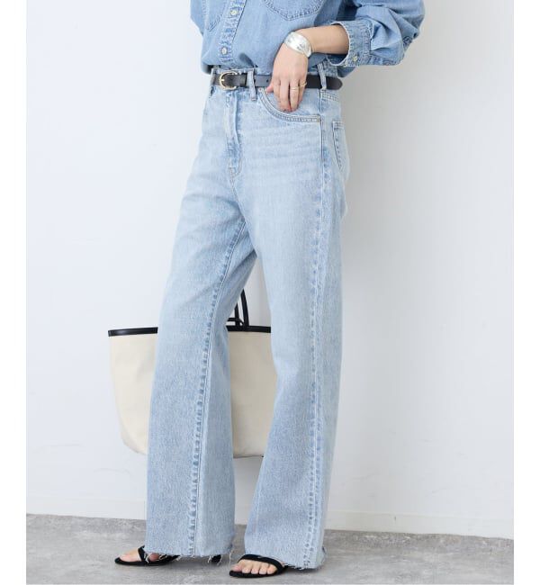 SLOBE IENA「《シリーズあり》LE DENIM LEAN BOOTY LEGデニム」|デニム|サックスブルー B
