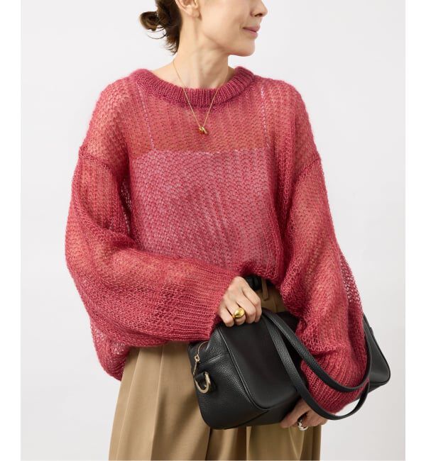 VERMEIL par iena「《予約》Airy Silk Wool Blend ニット」|ニット・セーター|レッド