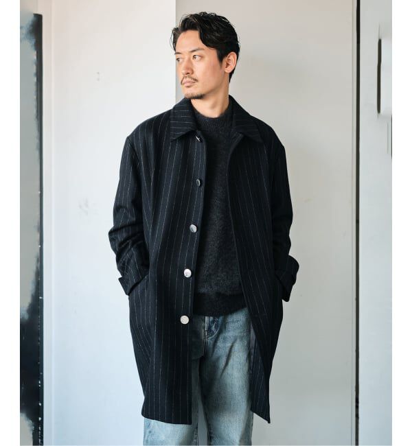 EDIFICE「MACKINTOSH(マッキントッシュ) 別注 HUMBIE/ハンビー SL &rdquo;ストライプ&rdquo;」|ステンカラーコート|