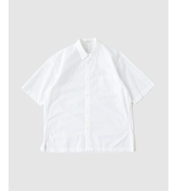 EDIFICE「ATON（エイトン） SUVIN BROAD WASHED HALF SLEEVE SHIR」|シャツ・ブラウス|ホワイト