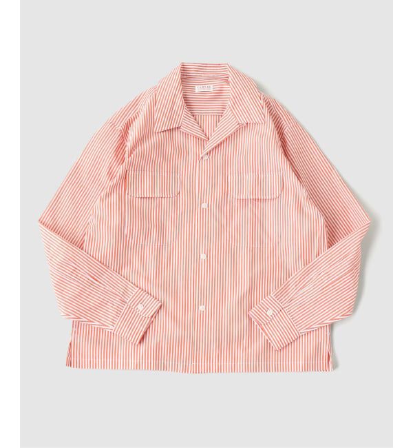 EDIFICE「fursac (フルサック) Sucker Stripe Shirt」|シャツ・ブラウス|オレンジ