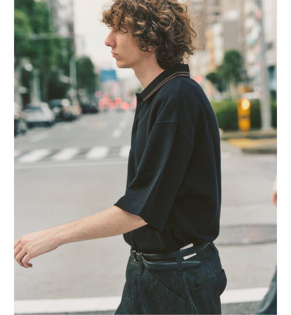 417 EDIFICE「ワッフル スキッパーポロシャツ」|ポロシャツ|