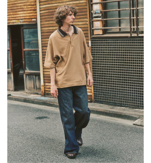 417 EDIFICE「ワッフル スキッパーポロシャツ」|ポロシャツ|